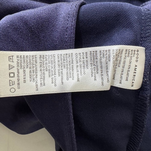 Good American DIsco Blue Long Sleeve V-Neck Thong Bodysuit Size 3 L - Picture 3 of 8